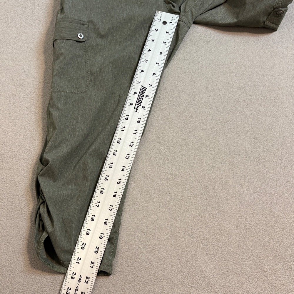 Eddie Bauer Travex Womens 6 Cargo Capri Pants Olive Green Ruched Hiking Outdoor - Picture 6 of 9